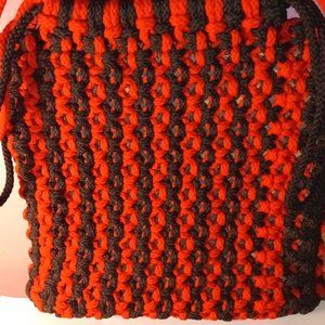 Vintage Red and Black Macrame Woven Women’s Handbag